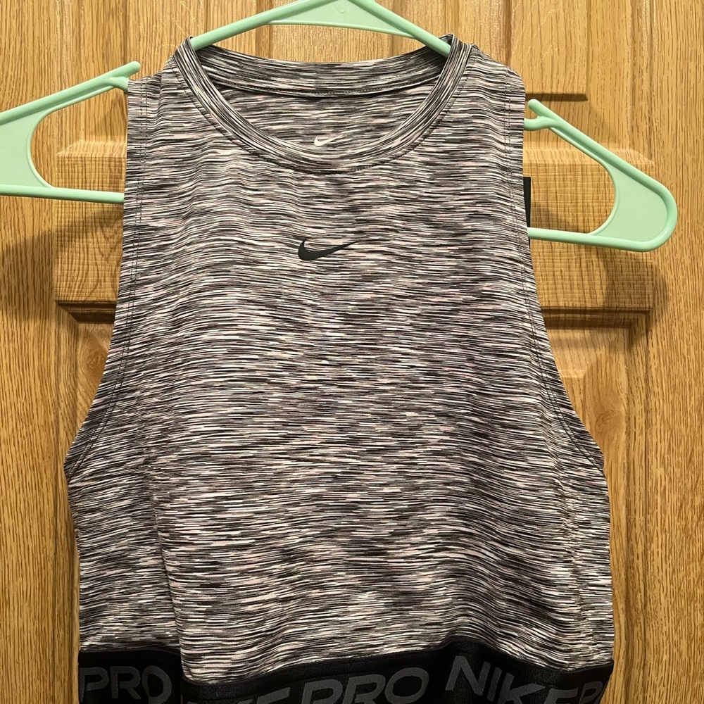 Nike Women's Black and White Tank Top